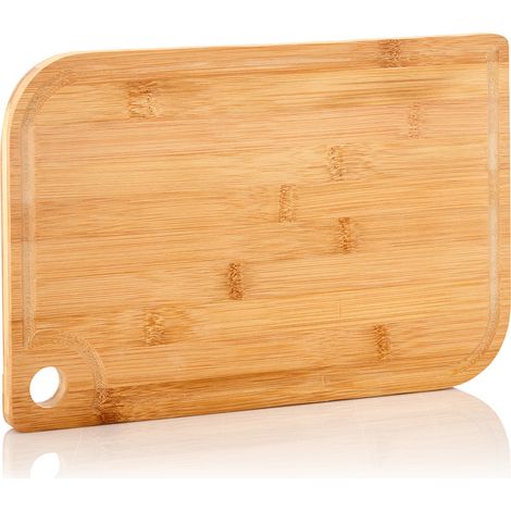 Planche à découper en bambou Batvik de 28 x 1,5 x 18,5 cm (LxHxP) adaptée aux couteaux rainure à jus (1/5)