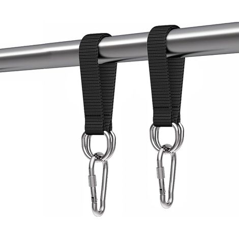 Mont à balançoire, Mont à hamac, 2 x 30 cm, Straps à hamac avec 2 carabines et anneaux lourds, Straps en polyester pour suspension à balançoire, chaise suspendue (1/5)