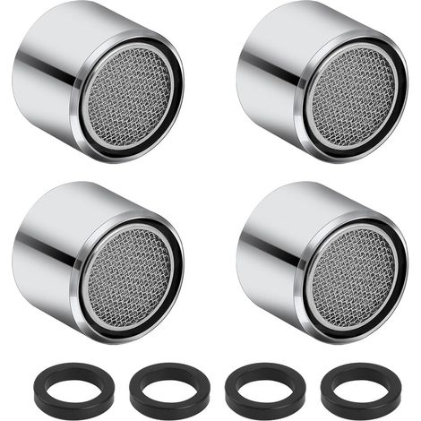 4 Pièces Mousseur Robinet M22,Aérateur de robinet en Acier Inoxydable,Aerateur Robinet Economie Eau Avec Filtre Comprendre 4 Joints pour Robinet Lavabo de Salle de Bain et Cuisine (1/5)