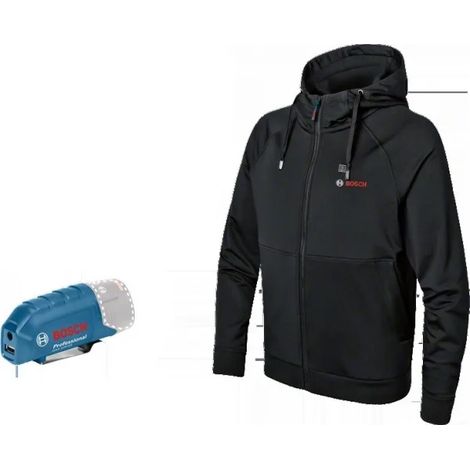 Bosch GHH 12+18V XA Felpa antivento termica a batteria senza batteria - L