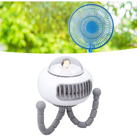 Oszillierender Ventilator für Kinderwagen, Outdoor-Kinderwagen, vierstufiger, blattloser Ventilator in Oktopusform (1/5)