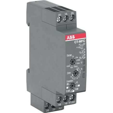Relais temporisé ABB CT-C, 12 - 240V c.a., Rail DIN, enfichable, 2 contacts ( Prix pour 1 )