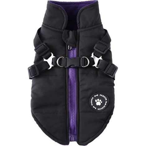Gilet Pour Chien - Imperméable Et Coupe-Vent Avec Doublure Polaire Chaude - Design Anti-Traction Intégré - Fermeture Éclair Arrière - Tailles XS À XXL (1/4)