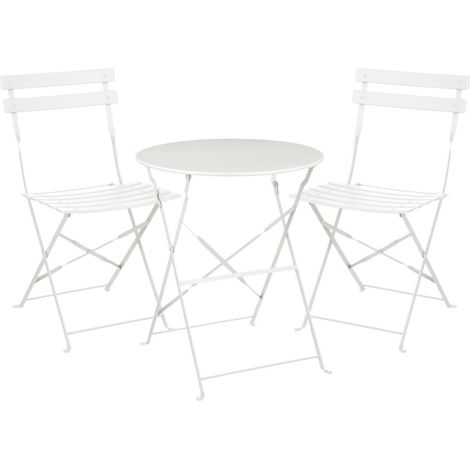 Mica Decorations Ensemble bistro de jardin Blanc H71xl60xL60cm (1/5)
