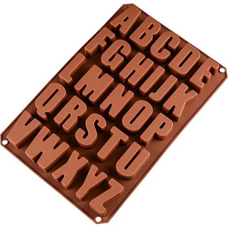 Moule en silicone antiadhésif pour chocolat, 26 chiffres et lettres (1/5)