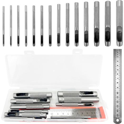 Lot de 14 Poinçon Creux Poinçons Ronds,1-10mm (1/5)