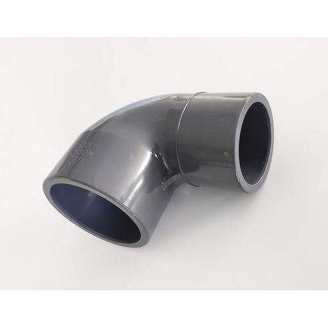 Coude réduit PVC Pression 90° 63mm / 63mm intérieur vers 50mm intérieur PN16 / Piscine et arrosage