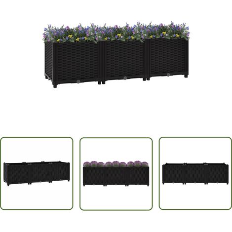 The Living Store Lit surélevé 120x40x38 cm Polypropylène - Jardin Surélevé - Bac De Culture - Jardinière Extérieure - Pots De Fleurs - Plante Grimpante (1/5)