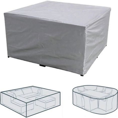 Housse de protection rectangulaire imperméable pour table, grise, 308 x 138 x 89 cm