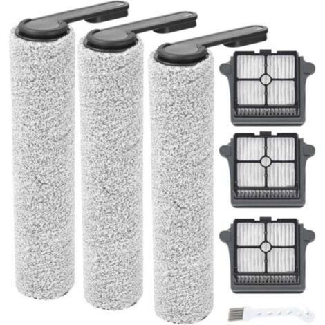 -(7pcs) Filtres et pièces de rechange Kit Rouleaux de brosse Pièces compatibles Kit d'accessoires pour l'aspirateur eau et poussière Tineco Floor ONE S6/S7 Pro, remplacement comprenant (1/4)