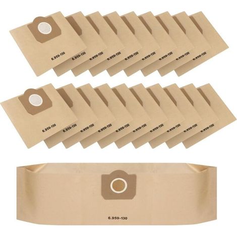Lot de 20 Sacs Aspirateur pour Karcher 6.959-130.0 A2201 WD3 Sacs Filtrants en Papier de Rechange pour Aspirateur Wet & Dry. Sac pour Karcher WD3 Premium Accessoires Pièces Détachées (1/4)