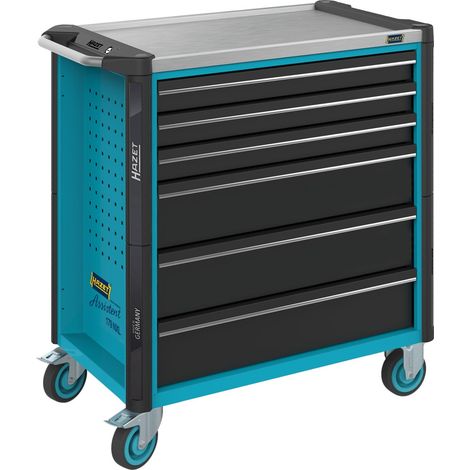 Hazet Werkstattwagen Assistent, Schubladen, flach: 3 x 81 x 696 x 398 mm, Schubladen, hoch: 3 x 166 x 696 x 398 mm, Art.Nr. 179NXL-6