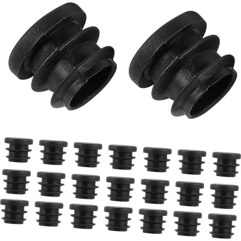 de 50 embouts de pieds de chaise ronds en plastique noir (1/5)