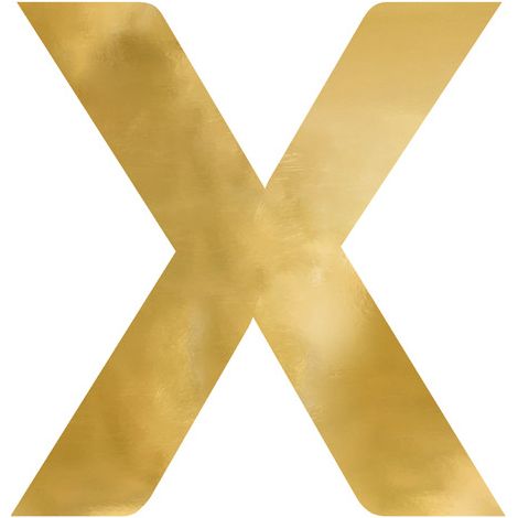 Letra de espejo ''X'', dorada, 58x60 cm (1/3)
