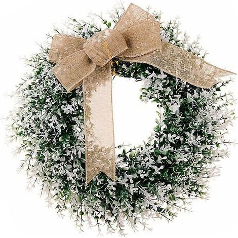 Couronne de printemps artificielle en feuilles pour porte d'entrée ou fenêtre, mariage (1/4)