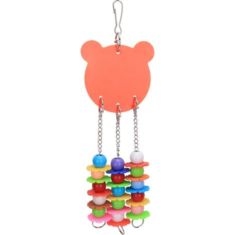 Jouet Pour Oiseau - Forme D'ours Avec Perles Colorées - Accessoire De Cage Pour Perruches Et Perroquets - 1 Pièce (1/5)