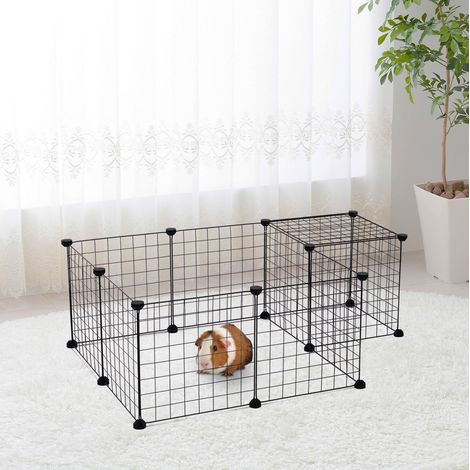 Recinto modulare in metallo per piccoli animali, nero, 106 x 73 x 36 cm DESVIAE (1/5)