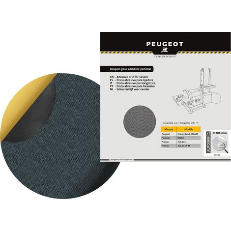 Peugeot – Support autocollant Ø150mm pour disques velcro – Fixation solide pour ponçage optimal – Compatible avec combiné ponceur (1/4)