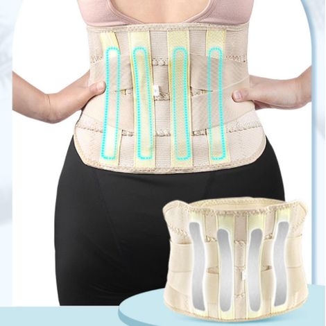 Sangle lombaire pour douleurs dorsales, ceinture de soutien respirante homme et femme, taille ajustable. (1/5)