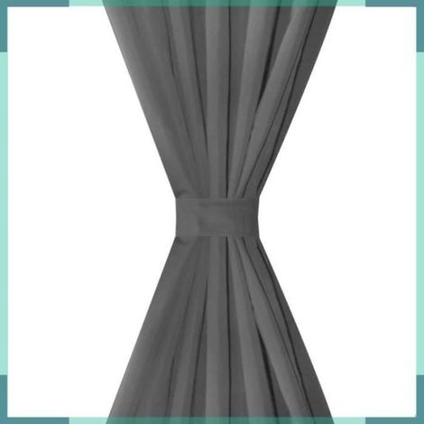 2 pcs Rideau à Passant Micro Satin Noir 140 x 175 cm-FHE130353 (1/4)