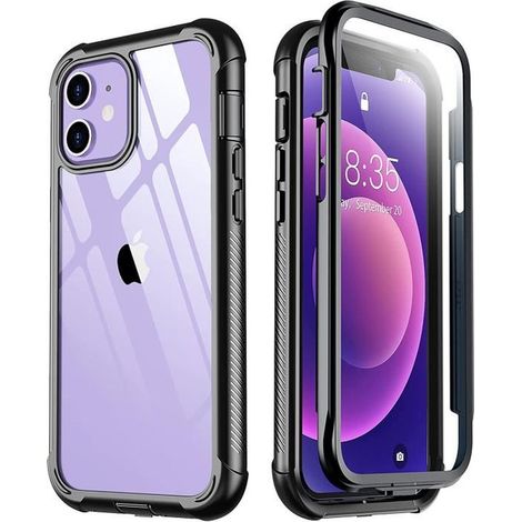 Coque Compatible pour iPhone 12 iPhone 12 Pro Full Body 360 Degrés Bumper de Antichoc Protection avec Protecteur d\'écran Intégré