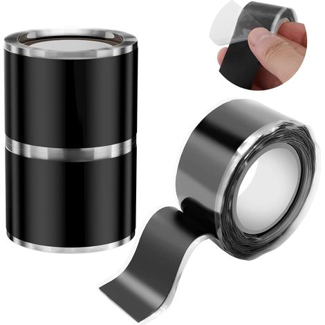 Electricien Resistant, Ruban Adhesif Resistant a l Eau, Ruban Adhésif Isolant Électrique Noir, Ruban de Réparation 1.5mx25mm(3pcs)