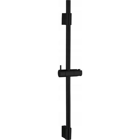 Wenko Classic Barra de ducha ajustable negro mate 70 cm