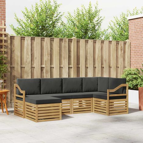 vidaXL Outdoor-Sofagarnitur 6 pcs Weiß und Anthrazit Polyester (1/5)
