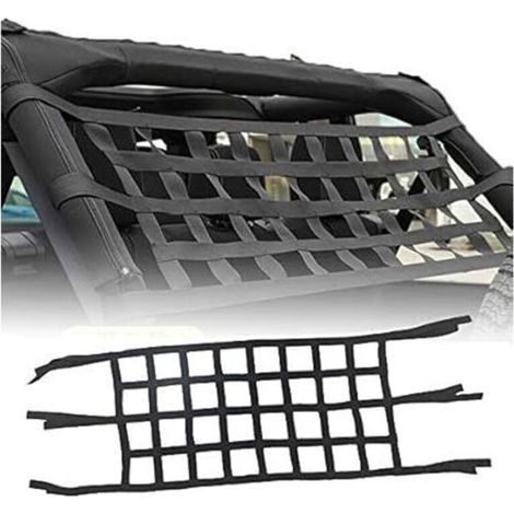 Hamac De Toit Pour Voiture En Tissu Oxford Résistant Avec Maille Élastique Confortable Compatible Jeep Wrangler YJ TJ JK JL (1/5)