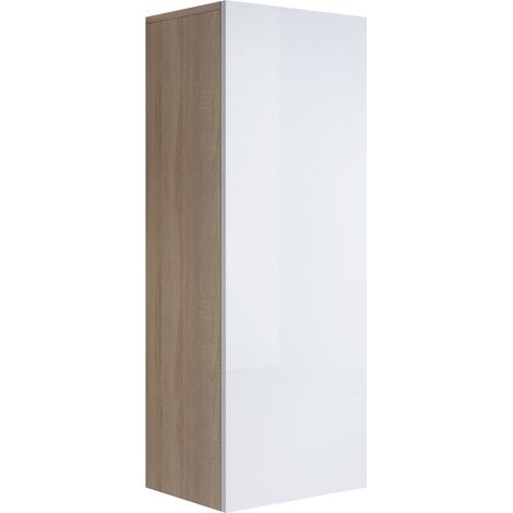 Armoire murale 1 porte – Meuble de rangement suspendu 40x126x29cm – Finition mélamine mate et brillante – Système d'ouverture push-click – Lettiemobili