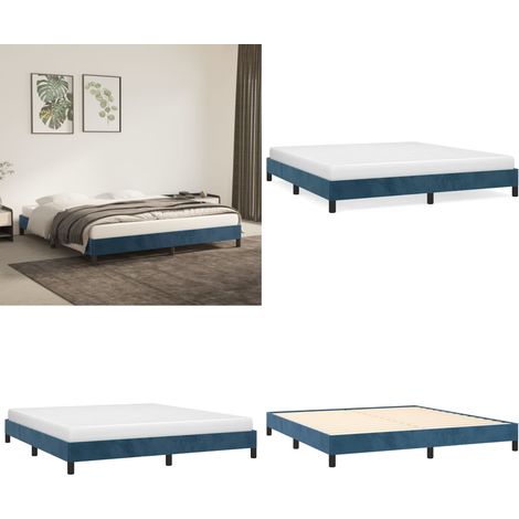 Bettgestell ohne Matratze Dunkelblau 180x200 cm Samt - Samtbettwäsche - Doppelbett - Boxspringbett - Bettrahmen - Liegefläche 180x200 Cm - Home & Living (1/5)