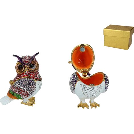 Scatola in metallo a forma di gufo, portagioie, scatola decorativa a forma di gufo, regalo (1/5)