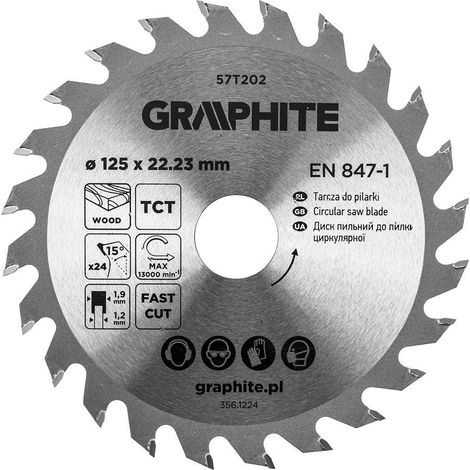 Sägeblatt Graphite 125 mm metallisch 24 Zähne