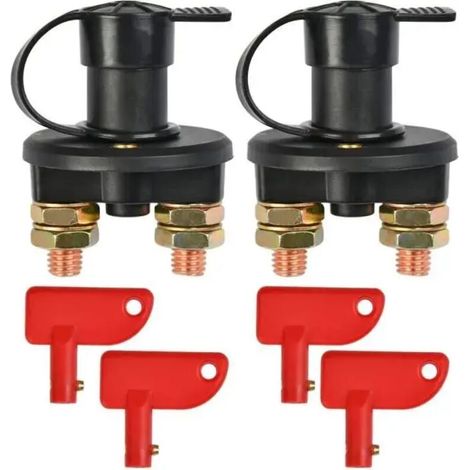 M8 Batterietrennschalter (2 Stück) 12V/24V, Kfz-Elektrotrennschalter, Zündtrennschalter