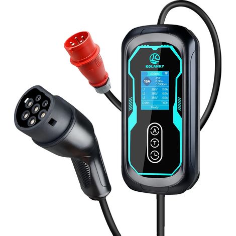 EV-Ladegerät, tragbares Design, WLAN-Konnektivität, 11KW Typ2 5M (1/2)