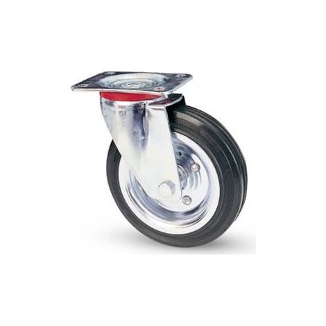 RUOTA DI GOMMA SU RULLI GIREVOLI DIAMETRO 100 MM