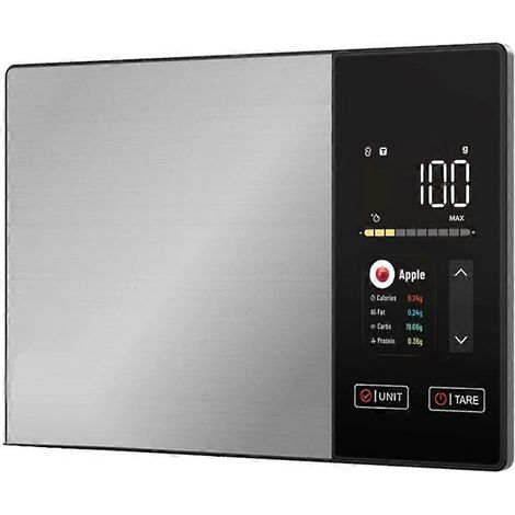 Balance de cuisine intelligente avec compteur de calories, protéines, lipides et glucides, capacité de 5 kg, lecture de codes-barres et synchronisation avec une application - Accessoire idéal pour la