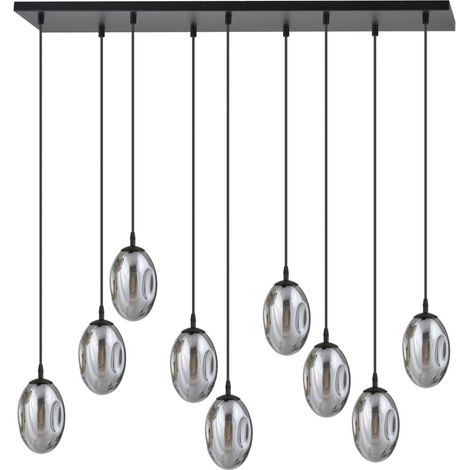 Lampadario Emibig Astral 9 luci E14 nero/cromo vetro (1/5)