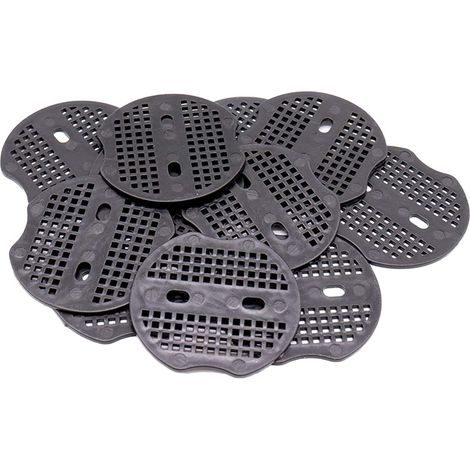 100 Stück festes Stück – 7 x 6 cm für Stahl-Befestigungspfähle, zum Befestigen von Unkrautvlies, Bodenblättern (schwarz)