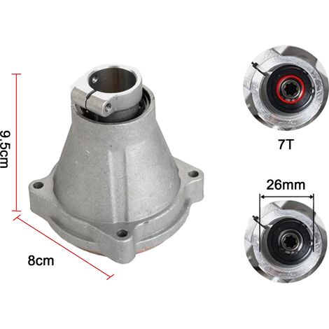(26 mm 7T) Ensemble bloc de connexion pour tondeuse, remplace le carter de tambour d'embrayage, pièces pour tondeuses à gazon, débroussailleuses et outils électriques (1/5)