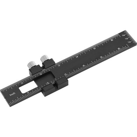 Équerre en T pour le travail du bois, en alliage d'aluminium, avec butée coulissante réglable, échelle métrique et impériale de 15 cm (6 pouces). (1/5)