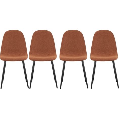 Lot de 4 chaises 45x54x87 cm en tissu terracotta - YUNO (1/4)