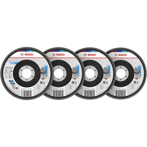 Bosch X451 Flap Disc Set 125 x 22.23mm G40 60 80 120 T29 15pcs 2608626162