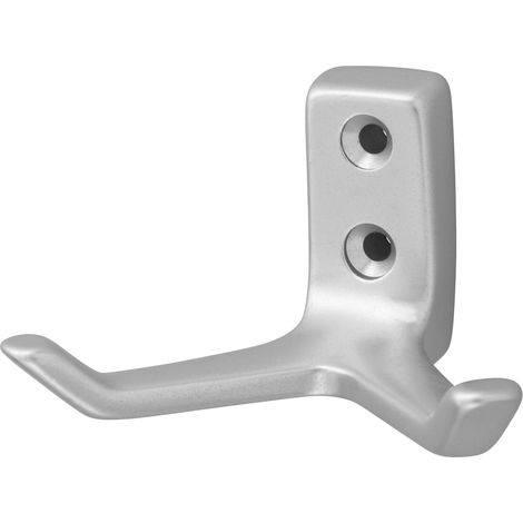 Garderobenhaken zweiarmig Aluminium gerundete Form - Pro Stück