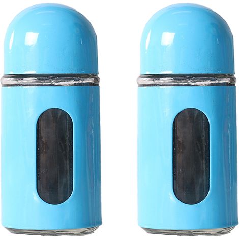 Salière et poivrière en verre avec bec verseur réglable - Salière et poivrière en acier inoxydable (1/5)