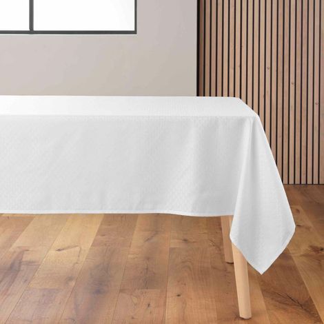 Nappe Jacquard Imprimé "Artea" 140x240cm Blanc (1/4)