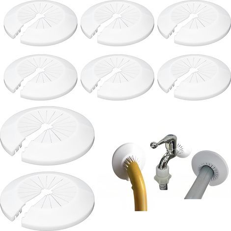 Pieces Pipe Cover Rosettes 30-55mm White Plastic for Home Heating Installation (1/5)