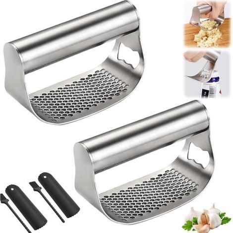 Spremiaglio in acciaio inox 2024, spremiaglio in acciaio inox resistente, tritaaglio con pelapatate e spazzola (1/4)