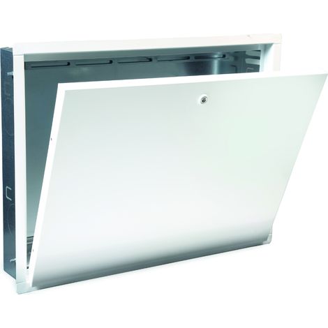 Cassetta Bianca da incasso in lamiera zincata con serratura per collettori 600x460x110mm GIACOMINI R500Y112
