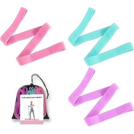 Kit de bandes de résistance - 3 styles différents et longueur de 200 cm - 3 pièces - Couleurs vives (1/5)